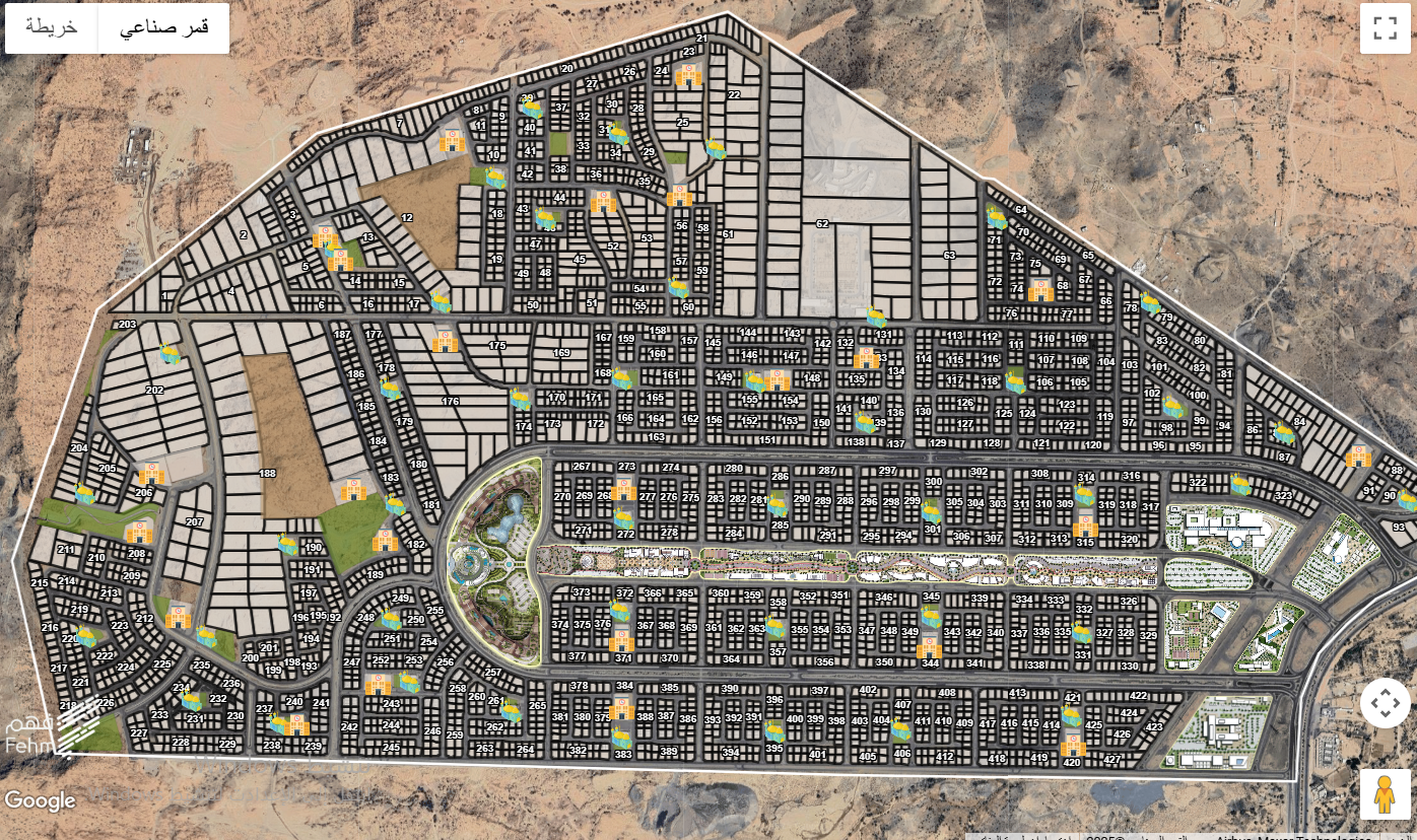 خريطة مشروع مدينة الورود في الطائف